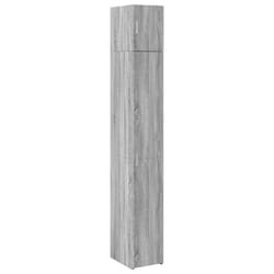vidaXL Slim Storage Cabinet Highboard Sideboard Concrete Grey Engineered Wood - grey sonoma