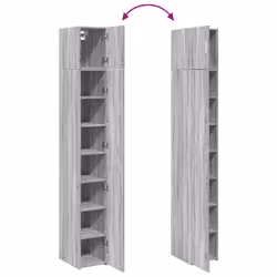 vidaXL Slim Storage Cabinet Highboard Sideboard Concrete Grey Engineered Wood - grey sonoma - Additional view 8