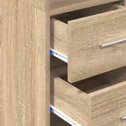 vidaXL Slim Storage Cabinet Highboard Sideboard Concrete Grey Engineered Wood - sonoma oak - Additional view 10