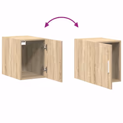 vidaXL Slim Storage Cabinet Highboard Sideboard Concrete Grey Engineered Wood - sonoma oak - Additional view 8