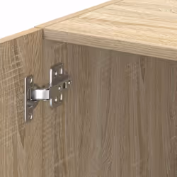 vidaXL Slim Storage Cabinet Highboard Sideboard Concrete Grey Engineered Wood - sonoma oak - Additional view 9