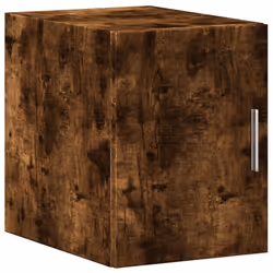 vidaXL Slim Storage Cabinet Highboard Sideboard Concrete Grey Engineered Wood - smoked oak - Additional view 4