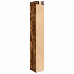 vidaXL Slim Storage Cabinet Highboard Sideboard Concrete Grey Engineered Wood - smoked oak - Additional view 7