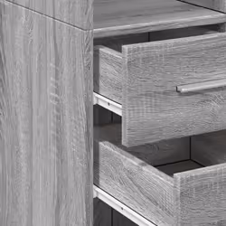 vidaXL Slim Storage Cabinet Highboard Sideboard Concrete Grey Engineered Wood - grey sonoma - Additional view 10