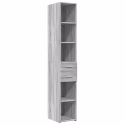 vidaXL Slim Storage Cabinet Highboard Sideboard Concrete Grey Engineered Wood - grey sonoma - Additional view 5