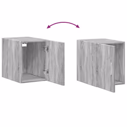 vidaXL Slim Storage Cabinet Highboard Sideboard Concrete Grey Engineered Wood - grey sonoma - Additional view 8