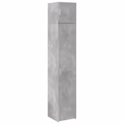 vidaXL Slim Storage Cabinet Hall Side Cabinet Sideboard Black Engineered Wood - concrete grey