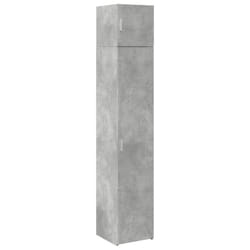 vidaXL Slim Storage Cabinet Hall Side Cabinet Sideboard Black Engineered Wood - concrete grey