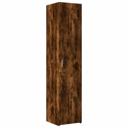 vidaXL Slim Storage Cabinet Hall Side Cabinet Sideboard Black Engineered Wood - smoked oak - Additional view 5