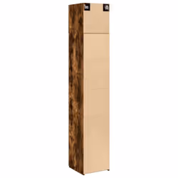 vidaXL Slim Storage Cabinet Hall Side Cabinet Sideboard Black Engineered Wood - smoked oak - Additional view 7