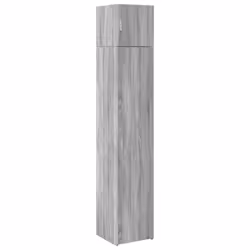 vidaXL Slim Storage Cabinet Hall Side Cabinet Sideboard Black Engineered Wood - grey sonoma
