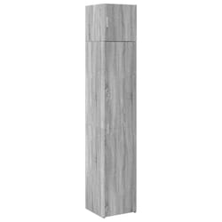 vidaXL Slim Storage Cabinet Hall Side Cabinet Sideboard Black Engineered Wood - grey sonoma