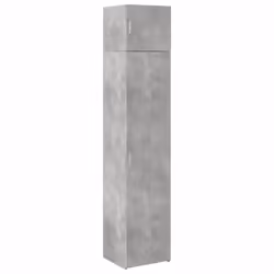 vidaXL Slim Storage Cabinet Hall Side Cabinet Sideboard Black Engineered Wood - concrete grey