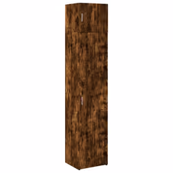 vidaXL Slim Storage Cabinet Hall Side Cabinet Sideboard Black Engineered Wood - smoked oak