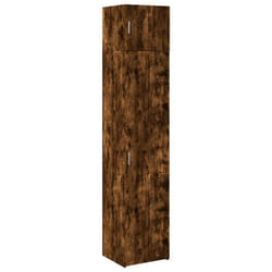 vidaXL Slim Storage Cabinet Hall Side Cabinet Sideboard Black Engineered Wood - smoked oak