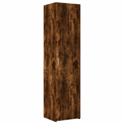 vidaXL Slim Storage Cabinet Hall Side Cabinet Sideboard Black Engineered Wood - smoked oak - Additional view 5