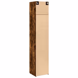 vidaXL Slim Storage Cabinet Hall Side Cabinet Sideboard Black Engineered Wood - smoked oak - Additional view 7
