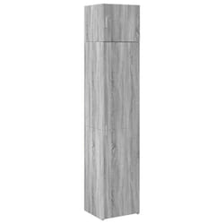 vidaXL Slim Storage Cabinet Hall Side Cabinet Sideboard Black Engineered Wood - grey sonoma