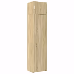 vidaXL Slim Storage Cabinet Highboard Sideboard Concrete Grey Engineered Wood - sonoma oak
