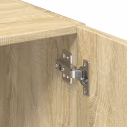 vidaXL Slim Storage Cabinet Highboard Sideboard Concrete Grey Engineered Wood - sonoma oak - Additional view 9
