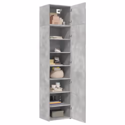 vidaXL Slim Storage Cabinet Highboard Sideboard Concrete Grey Engineered Wood - concrete grey