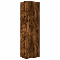 vidaXL Slim Storage Cabinet Highboard Sideboard Concrete Grey Engineered Wood - smoked oak - Additional view 5