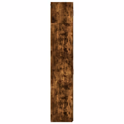 vidaXL Slim Storage Cabinet Highboard Sideboard Concrete Grey Engineered Wood - smoked oak - Additional view 6