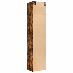 vidaXL Slim Storage Cabinet Highboard Sideboard Concrete Grey Engineered Wood - smoked oak - Additional view 7