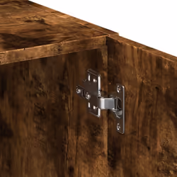 vidaXL Slim Storage Cabinet Highboard Sideboard Concrete Grey Engineered Wood - smoked oak - Additional view 9