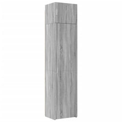 vidaXL Slim Storage Cabinet Highboard Sideboard Concrete Grey Engineered Wood - grey sonoma