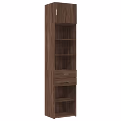 vidaXL Slim Storage Cabinet Side Cabinet Sideboard Sonoma Oak Engineered Wood - brown oak