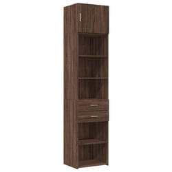 vidaXL Slim Storage Cabinet Side Cabinet Sideboard Sonoma Oak Engineered Wood - brown oak
