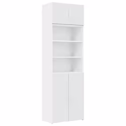 vidaXL Storage Cabinet Side Cabinet Sideboard Home Cupboard Engineered Wood - white