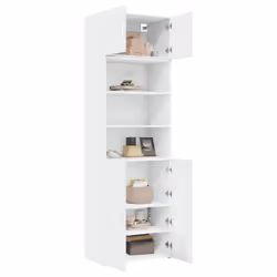 vidaXL Storage Cabinet Side Cabinet Sideboard Home Cupboard Engineered Wood - white