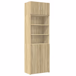 vidaXL Storage Cabinet Side Cabinet Sideboard Home Cupboard Engineered Wood - sonoma oak