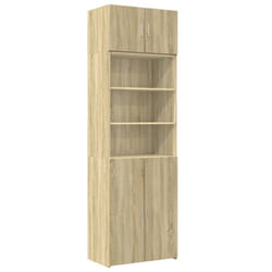 vidaXL Storage Cabinet Side Cabinet Sideboard Home Cupboard Engineered Wood - sonoma oak