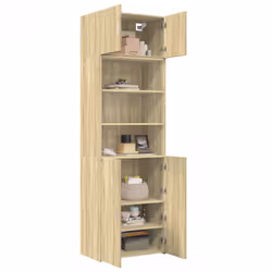 vidaXL Storage Cabinet Side Cabinet Sideboard Home Cupboard Engineered Wood - sonoma oak