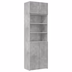 vidaXL Storage Cabinet Side Cabinet Sideboard Home Cupboard Engineered Wood - concrete grey