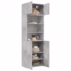 vidaXL Storage Cabinet Side Cabinet Sideboard Home Cupboard Engineered Wood - concrete grey