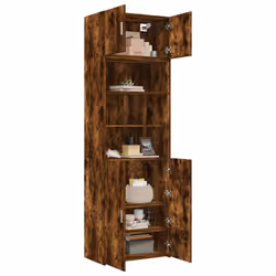 vidaXL Storage Cabinet Side Cabinet Sideboard Home Cupboard Engineered Wood - smoked oak