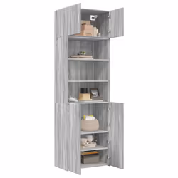 vidaXL Storage Cabinet Side Cabinet Sideboard Home Cupboard Engineered Wood - grey sonoma