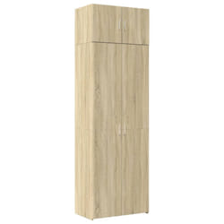 vidaXL Storage Cabinet Hall Side Cabinet Sideboard Grey Sonoma Engineered Wood - sonoma oak