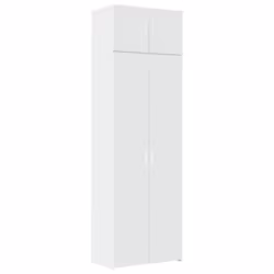 vidaXL Storage Cabinet Hall Side Cabinet Sideboard Smoked Oak Engineered Wood - white