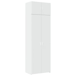 vidaXL Storage Cabinet Hall Side Cabinet Sideboard Smoked Oak Engineered Wood - white