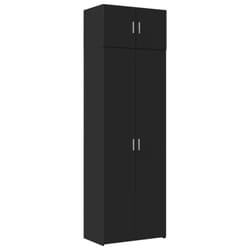vidaXL Storage Cabinet Hall Side Cabinet Sideboard Smoked Oak Engineered Wood - black