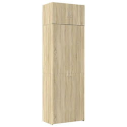 vidaXL Storage Cabinet Hall Side Cabinet Sideboard Smoked Oak Engineered Wood - sonoma oak