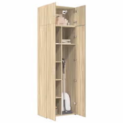 vidaXL Storage Cabinet Hall Side Cabinet Sideboard Smoked Oak Engineered Wood - sonoma oak