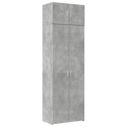 vidaXL Storage Cabinet Hall Side Cabinet Sideboard Smoked Oak Engineered Wood - concrete grey