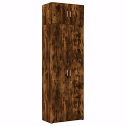 vidaXL Storage Cabinet Hall Side Cabinet Sideboard Smoked Oak Engineered Wood - smoked oak