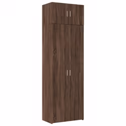 vidaXL Storage Cabinet Hall Side Cabinet Sideboard Smoked Oak Engineered Wood - brown oak